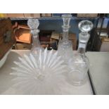 A Dartington glass fruit bowl, a cut glass,