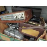 Mixed radios including vintage HMV and Roberts DAB and a Panasonic VCR