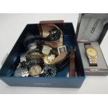 A collection of assorted wristwatches including cased Seiko etc