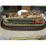 A Country Artist model of a coal barge, on stand,