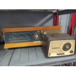 A vintage Tesla valve radio together with a Ferguson radio