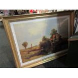 A print after Howard Shingler 'Lazy Summer Days' depicting father and son fishing,