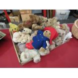 A collection of small teddy bears including Shamrock Collection,