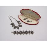 A 1940's Jewelcraft paure of jewellery (necklace,