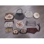 A quantity of assorted beaded tapestry and sequined evening bags