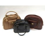 Three handmade leather handbags two stamped J & M Davidson all made in Chester