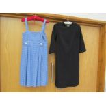 Joseph black wool dress 1990's together with a See By Chloe blue dress