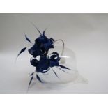 Philip Treacy fascinator in royal blue with crystal and feather embellishments