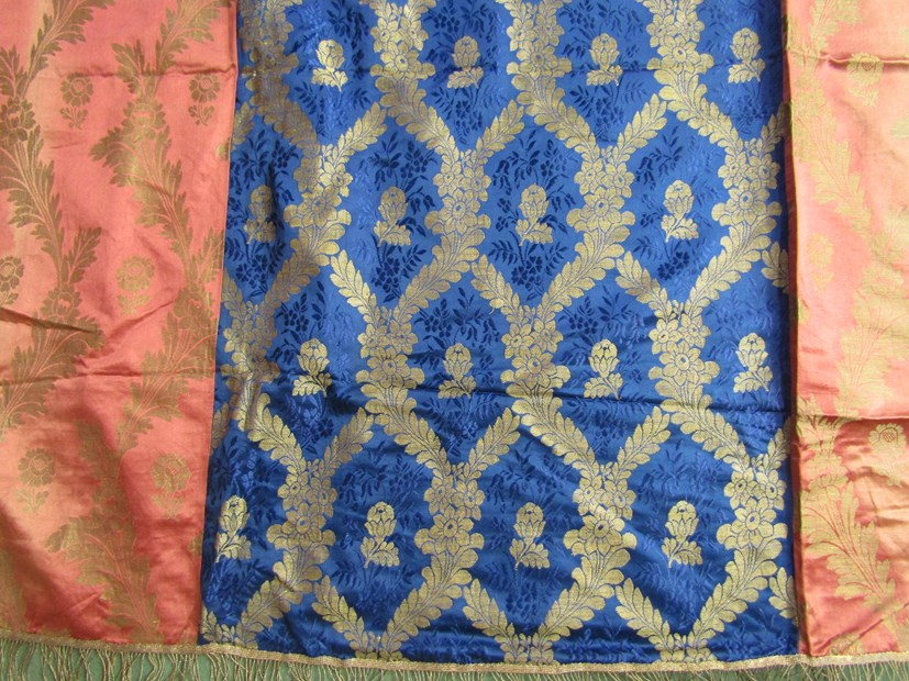 A spectacular 19th Century Moroccan or Damascene silk tent hanging in terracotta, - Image 3 of 4