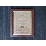 A 19th Century sampler worked by Matilda Durrant in her 11th year, framed and glazed,