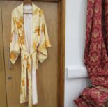 Vintage handmade yellow poppy kimono