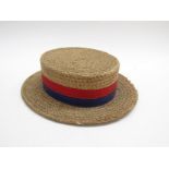 Victorian gentleman's straw boater hat by Dunn & Co