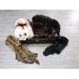 A box of period furs including stoles,