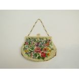 Fine quality antique petit point tapestry bag