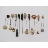 A collection of 1930's and 1940's fashion hat pins