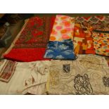 A selection of early 20th Century through to the 1970's large scale print fabrics