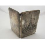 A silver cigarette case possible Burmese,