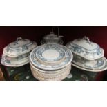 A Victorian Bridgwood and Sons "Eton" opaque porcelain dinner service comprising plates,