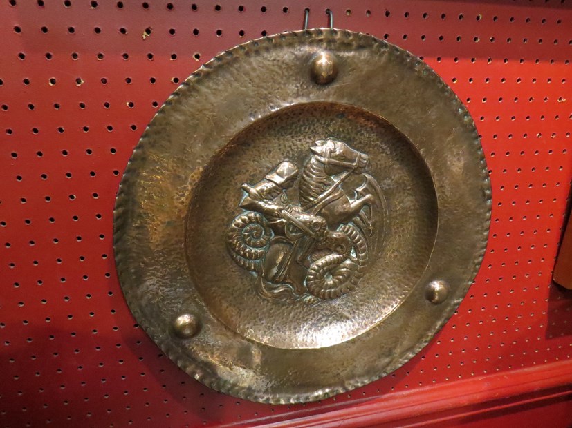 An Arts & Crafts copper plate of St.