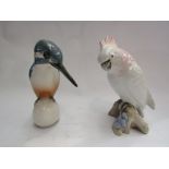 Royal Dux Cockatoo and kingfisher (2)