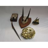 Nimor 1947 mounted horns brass ornaments,