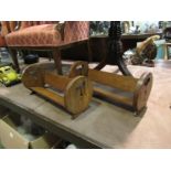 A pair of 20th Century oak table top book troughs