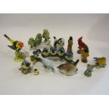 Twelve various bird figures including Royal Adderley