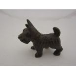 A cast bronze figure of a terrier dog, 6.