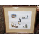 A Norman Thelwell signed limited edition print number 59/2500 depicting humorous countryside