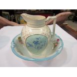 A Victorian wash jug and associated bowl,