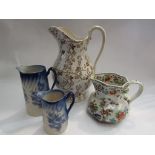 Four Victorian jugs,