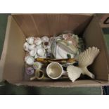 A box of miscellaneous ceramics including plates,