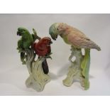 A Capodimonte parrot figure and another (2)