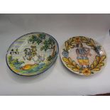 Two polychrome Delft plates