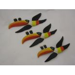 Three Carlton Ware Guinness flying wall hanging Toucans