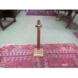 A brass Corinthian column form table lamp base,