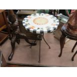 A tripod occasional table with Mosaic tile effect top,