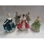 Three Royal Doulton figures including Southern Belle,
