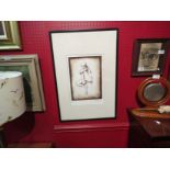 An artist proof etching, girl seated with knee raised, dated '93, framed and glazed,