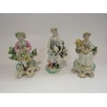 A pair of 19th Century Derby polychrome porcelain figures representing summer and autumn,