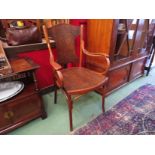 Circa 1900 a "Jacob and Josef Kohn" of Vienna Arts and Crafts bentwood elbow chair with embossed