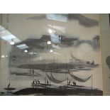 A Chinese painting by Yangyi, details verso, framed and glazed,