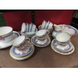 A circa 1880 Aynsley ware tea set, white ground with floral detailing,