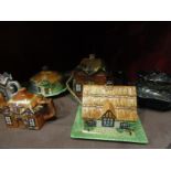 Two pairs of cottage ware items and two teapots including Beswick and Price Kensington