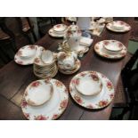 A collection of Royal Albert "Old Country Roses" including bowls, cups and saucers, dinner plates,