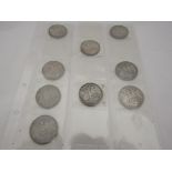 A collection of nine Victoria crowns,