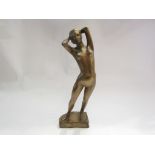 A mid 20th Century bronze sculpture of a nude,