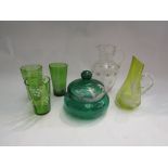 Mary Gregory glass and associated jug (6)