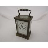 A William Bruford and Son carriage clock, Roman numerated dial,