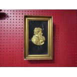 A 19th Century high relief bust of bearded gentleman in gilt case,